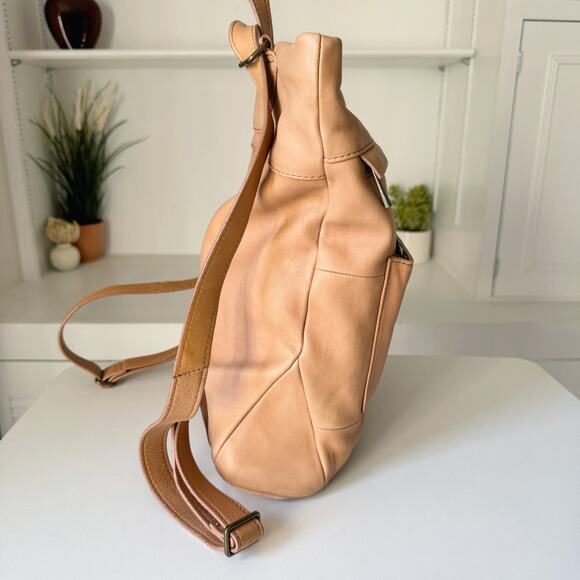 Aspen Tan Leather Convertible Backpack - Picture 4 of 10